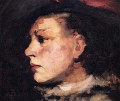 Profile of Girl with Hat portrait Frank Duveneck